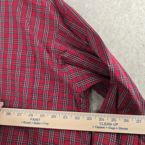 L.L.Bean Mens Plaid Button-Down Shirt L Red Long Sleeve 100% Cotton - Picture 5 of 5